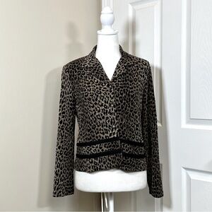 K Petite Cheetah Print Blouse size 10 petite